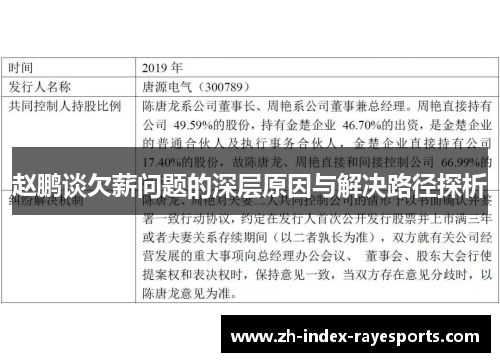 赵鹏谈欠薪问题的深层原因与解决路径探析 赵鹏谈欠薪问题的深层原因与解决路径探析